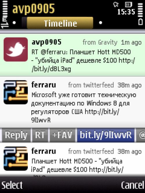 Обзор Twitter-клиентов для ОС Symbian S60