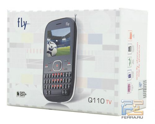 Коробка с телефоном Fly Q100 TV