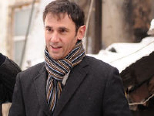 Олег Морозов на съемках фильма "Золотой капкан"