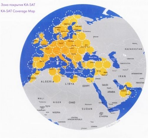 Зона покрытия спутника КА-САТ. Схема ЦООПИ