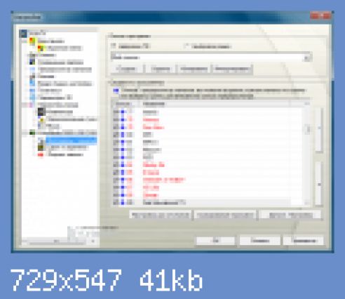 Настроенные каналы, красным закодированные