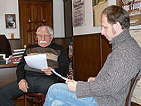 Армен Джигарханян и израильский режиссер Леонид Прудовский