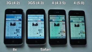 iPhone 4, iPhone 3GS и iPhone 3G с разными версиями iOS устроили "забег" на время