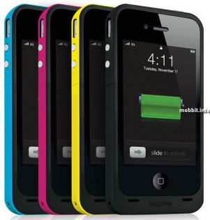Mophie Juice Pack Plus - защитный чехол с дополнительной батареей для iPhone 4 (6 фото)