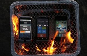 Windows Phone 7, iPhone iOS и Android: кто горит дольше?