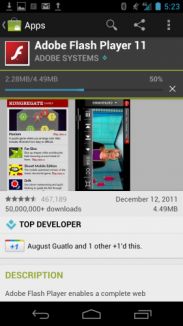 Adobe выпускает версию Flash Player 11 для Android ICS